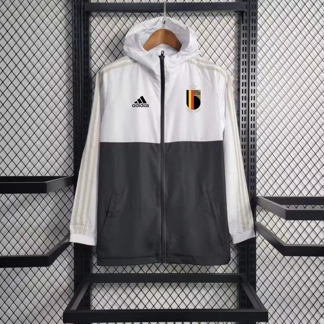 Belgium 23-24 Player Windbreaker Jacket - Black & White